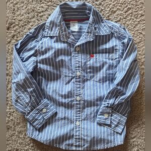 Carter's Toddler Boys Blue Striped Button Down Shirt Size 2T